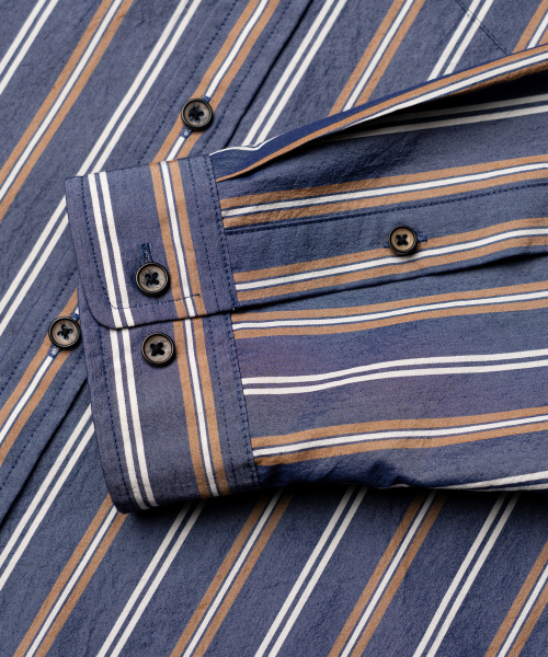 EDINBURGH CLUB（エディンバラクラブ）の「OVER FIT STRIPED SHIRT [NAVY]（シャツ/ブラウス・メンズ・ネイビー・SMALL/MEDIUM/LARGE/X-LARGE）」の6枚目の写真