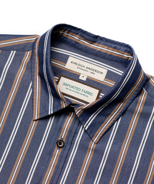 EDINBURGH CLUB（エディンバラクラブ）の「OVER FIT STRIPED SHIRT [NAVY]（シャツ/ブラウス・メンズ・ネイビー・SMALL/MEDIUM/LARGE/X-LARGE）」の7枚目の写真