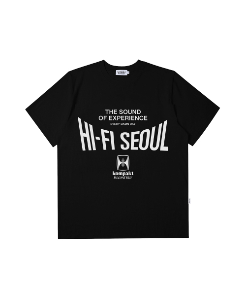 Kompakt Record Bar(コンパクトレコードバー)の「2026 Hi-Fi Seoul T-shirt - Black(Tシャツ/カットソー・メンズ・その他・LARGE/MEDIUM/SMALL/XX-LARGE/X-LARGE)」の1枚目の写真