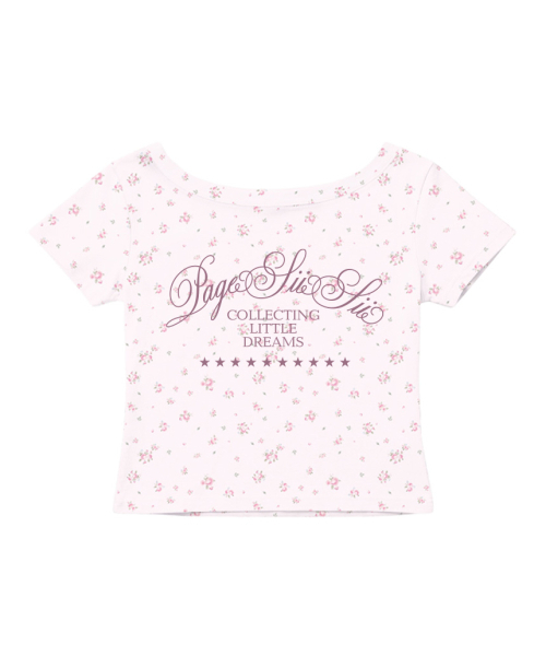 PAGESIISII（ページシシ）の「コレクティングリトルドリームスプリンティングフラワーワンショルダー スリムフィット 半袖Tシャツ ピンク（Tシャツ/カットソー・レディース・その他・MEDIUM）」の3枚目の写真