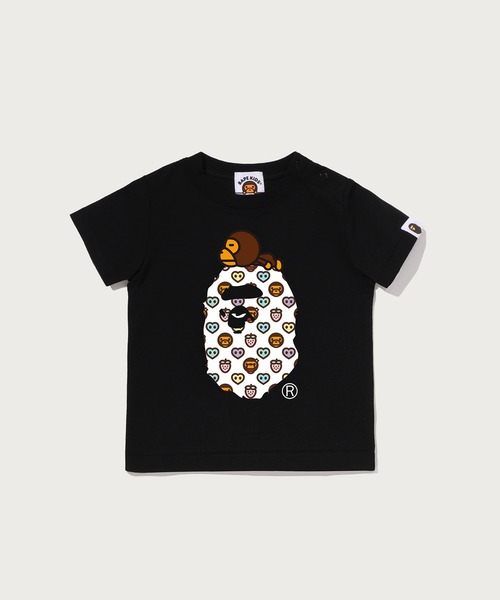 A BATHING APE(アベイシングエイプ)の「MILOGRAM SWEETS MILO ON BIG APE TEE(Tシャツ/カットソー・キッズ・ホワイト/ブラック・80)」の1枚目の写真