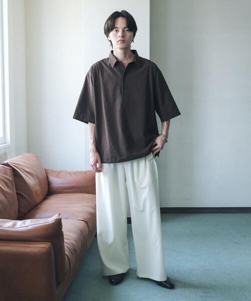 SENSE OF PLACE by URBAN RESEARCH(センスオブプレイスバイアーバンリサーチ)の「ルーズドロストプルオーバーシャツ(シャツ/ブラウス・メンズ・グリーン/ネイビー/ブラウン・MEDIUM/LARGE)」の9枚目の写真