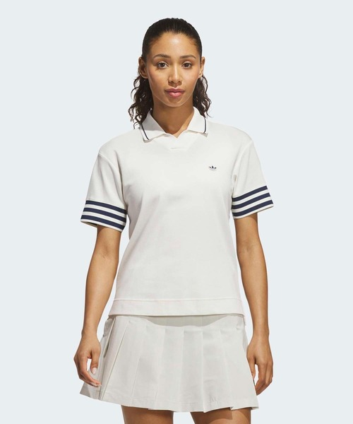 adidas(アディダス)の「オリジナルス スリーストライプス ポロシャツ【adidas Golf/アディダスゴルフ】(ポロシャツ・レディース・ホワイト・XX-LARGE/LARGE/MEDIUM/SMALL/X-LARGE/X-SMALL)」の1枚目の写真