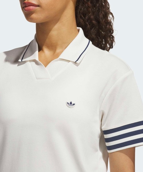 adidas(アディダス)の「オリジナルス スリーストライプス ポロシャツ【adidas Golf/アディダスゴルフ】(ポロシャツ・レディース・ホワイト・XX-LARGE/LARGE/MEDIUM/SMALL/X-LARGE/X-SMALL)」の3枚目の写真