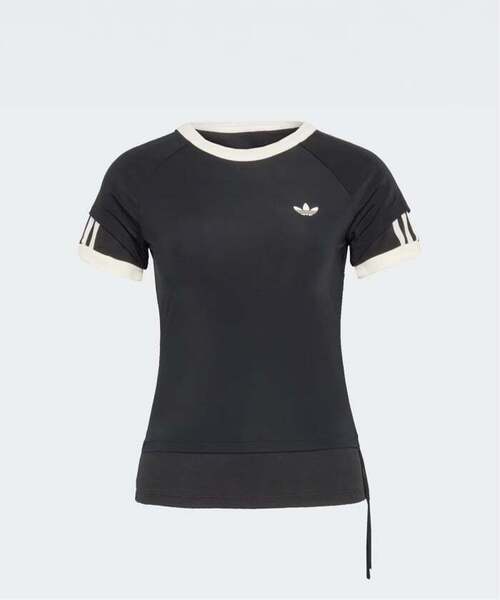 adidas Originals(アディダスオリジナルス)の「≪追加≫adidas originals / アディダス オリジナルス LAYERED CALITEE(Tシャツ/カットソー・レディース・ブラック/アイボリー・MEDIUM)」の1枚目の写真