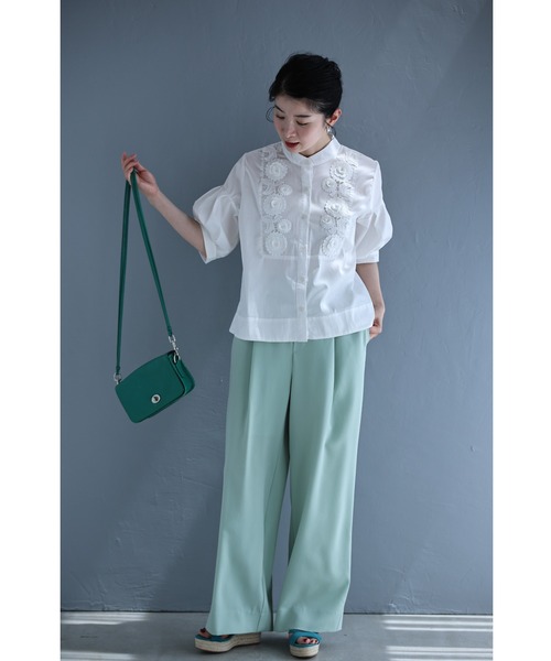 cawaii(カワイイ)の「ふんわりポワン袖の立体花ブラウストップス(シャツ/ブラウス・レディース・ホワイト/ブルー・FREE)」の18枚目の写真