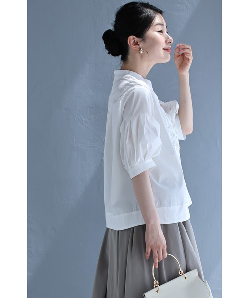 cawaii(カワイイ)の「ふんわりポワン袖の立体花ブラウストップス(シャツ/ブラウス・レディース・ホワイト/ブルー・FREE)」の19枚目の写真