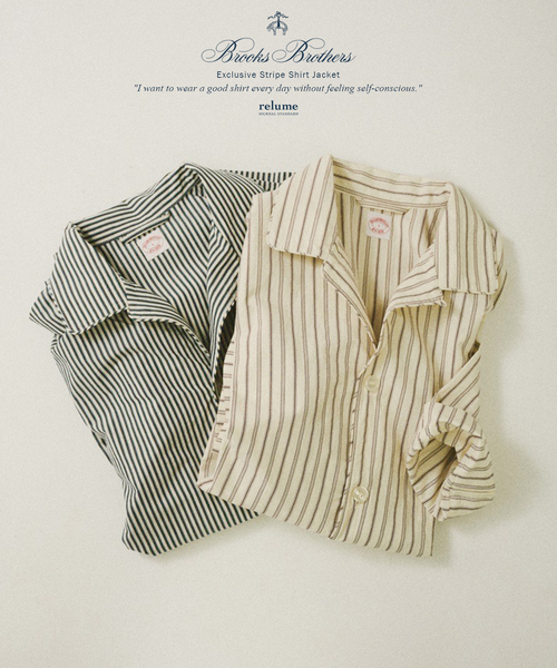 BROOKS BROTHERS(ブルックスブラザーズ)の「Brooks Brothers / ブルックスブラザーズ 別注 ストライプ シャツジャケット(シャツ/ブラウス・メンズ・ボルドー/サックスブルー・LARGE/MEDIUM)」の10枚目の写真