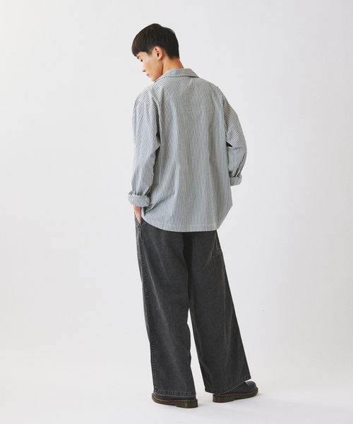 BROOKS BROTHERS(ブルックスブラザーズ)の「Brooks Brothers / ブルックスブラザーズ 別注 ストライプ シャツジャケット(シャツ/ブラウス・メンズ・ボルドー/サックスブルー・LARGE/MEDIUM)」の4枚目の写真