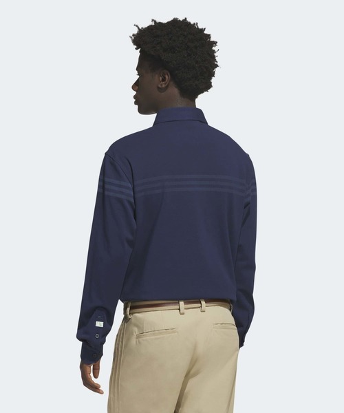 adidas(アディダス)の「オリジナルス ツイストニット ボタンアップポロシャツ【adidas Golf/アディダスゴルフ】(ポロシャツ・メンズ・ブルー・X-LARGE/LARGE/3XL/XX-LARGE/SMALL/MEDIUM)」の2枚目の写真