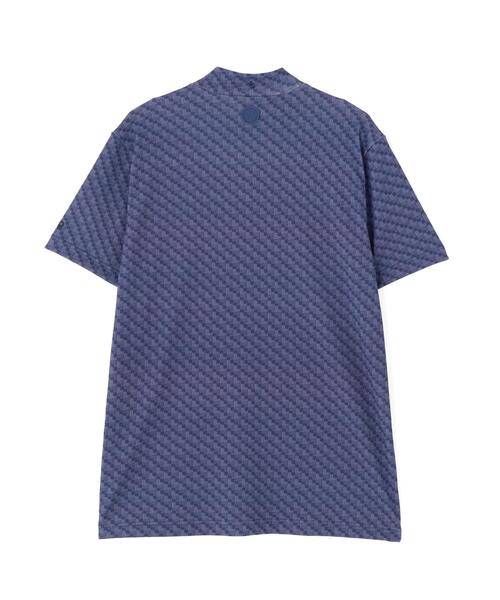 PEARLY GATES（パーリーゲイツ）の「【PEARLY GATES】【PG is PG】PE/PUフルダルカノコ半袖ハイネックカットソー ＜組織柄＞（Tシャツ/カットソー・メンズ・ダークインディゴブルー・LARGE/XX-LARGE/X-LARGE/MEDIUM/SMALL）」の4枚目の写真