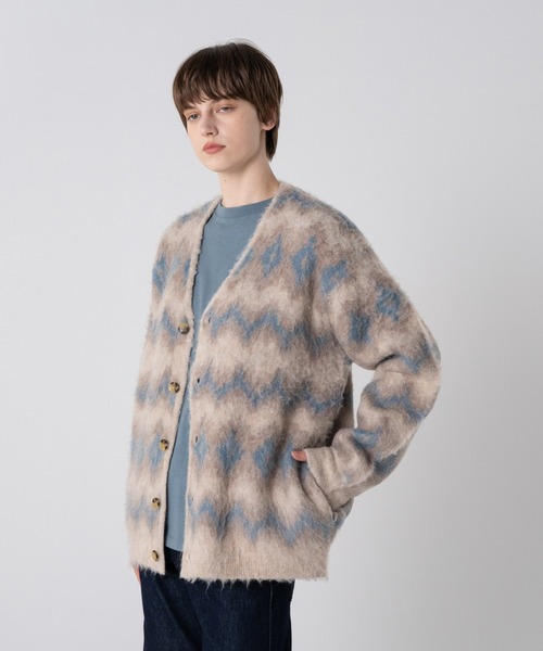 PENDLETON（ペンドルトン）の「モヘア混シャギーニットカーディガン（カーディガン/ボレロ・メンズ・ブラウン/Cobalt/ブラック・LARGE/MEDIUM）」の3枚目の写真