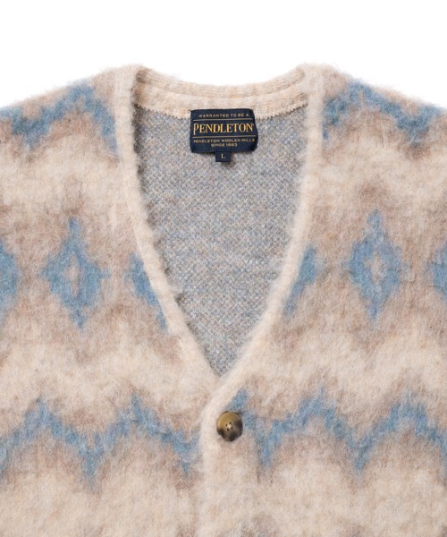 PENDLETON（ペンドルトン）の「モヘア混シャギーニットカーディガン（カーディガン/ボレロ・メンズ・ブラウン/Cobalt/ブラック・LARGE/MEDIUM）」の9枚目の写真