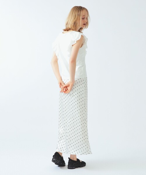 Ray BEAMS(レイビームス)の「サテン ドット ナロー スカート(スカート・レディース・オフホワイト/ネイビー・0/1)」の5枚目の写真