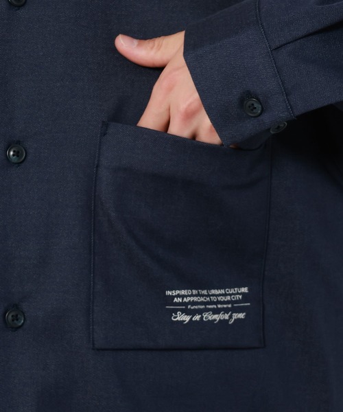 GLOBAL WORK(グローバルワーク)の「アーバンデニムシャツ/680678(シャツ/ブラウス・メンズ・ダークネイビー・LARGE/X-LARGE/SMALL/MEDIUM)」の9枚目の写真