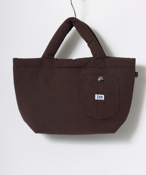 Lee(リー)の「Lee/リー パファー ロゴ ワンポイント刺繍 ワークポケット ミニトートバッグ/ランチバッグ/レディース メンズ(トートバッグ・レディース・オフホワイト/チョコ/ブラック・FREE)」の6枚目の写真