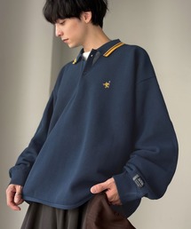 Java（ジャバ）の「《JaVaジャバコラボ》ベーシック以上、主張しすぎない存在感。胸刺繍入り襟ライン配色ニットポロシャツ(長袖)（ポロシャツ）」