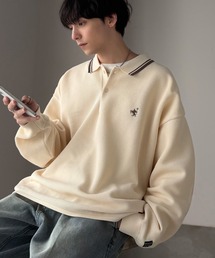 Java（ジャバ）の「《JaVaジャバコラボ》ベーシック以上、主張しすぎない存在感。胸刺繍入り襟ライン配色ニットポロシャツ(長袖)（ポロシャツ）」