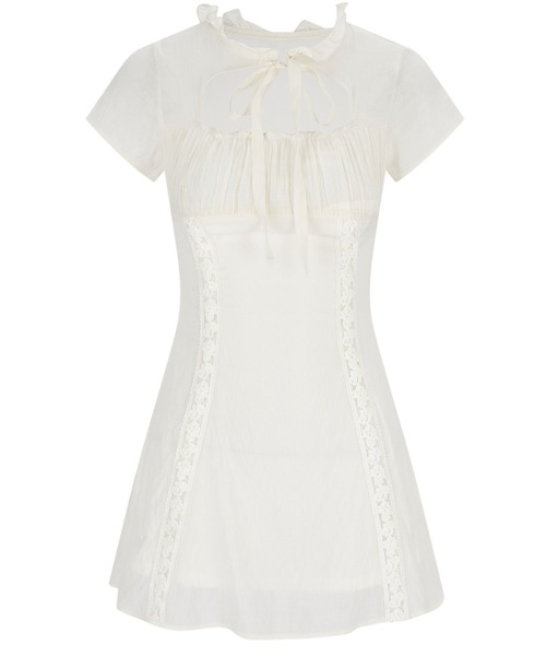 andwang（アンドワン）の「Airy Vintage Dress（ワンピース・レディース・アイボリー/ブラック・SMALL/MEDIUM）」の2枚目の写真