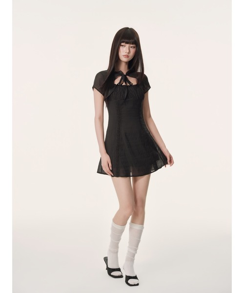 andwang（アンドワン）の「Airy Vintage Dress（ワンピース・レディース・アイボリー/ブラック・SMALL/MEDIUM）」の20枚目の写真