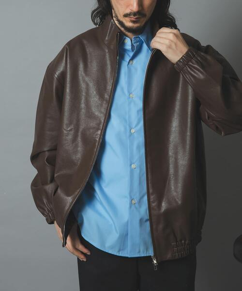 ITEMS URBANRESEARCH(アイテムズ アーバンリサーチ)の「スタンドネックF.L.Wzipperブルゾン(ブルゾン・メンズ・ブラウン/ブラック・MEDIUM/LARGE)」の1枚目の写真