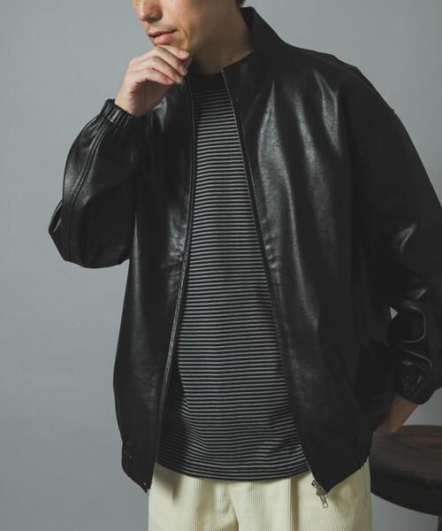 ITEMS URBANRESEARCH(アイテムズ アーバンリサーチ)の「スタンドネックF.L.Wzipperブルゾン(ブルゾン・メンズ・ブラウン/ブラック・MEDIUM/LARGE)」の2枚目の写真