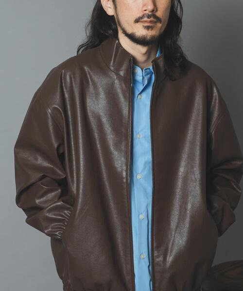 ITEMS URBANRESEARCH(アイテムズ アーバンリサーチ)の「スタンドネックF.L.Wzipperブルゾン(ブルゾン・メンズ・ブラウン/ブラック・MEDIUM/LARGE)」の13枚目の写真