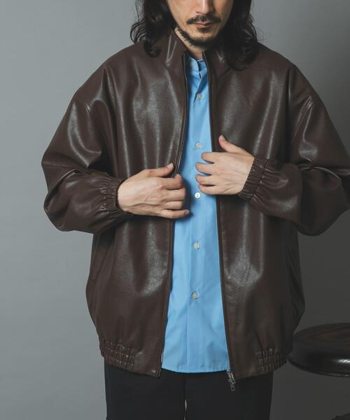 ITEMS URBANRESEARCH(アイテムズ アーバンリサーチ)の「スタンドネックF.L.Wzipperブルゾン(ブルゾン・メンズ・ブラウン/ブラック・MEDIUM/LARGE)」の16枚目の写真