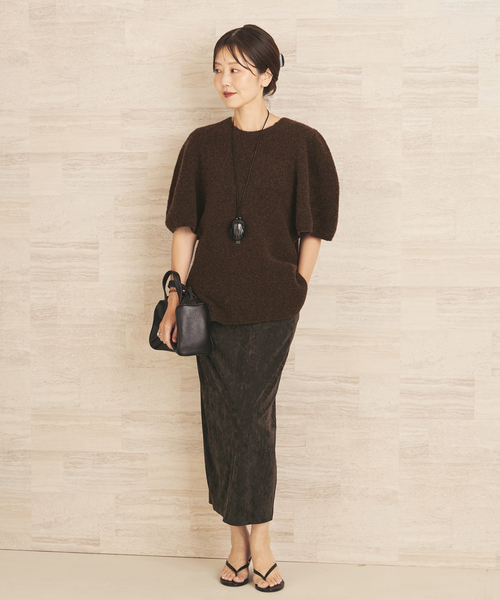 plage（プラージュ）の「suede like jersey tightスカート（スカート・レディース・ブラウン系その他・36/38）」の4枚目の写真