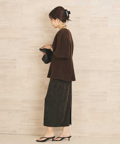 plage（プラージュ）の「suede like jersey tightスカート（スカート・レディース・ブラウン系その他・36/38）」の5枚目の写真