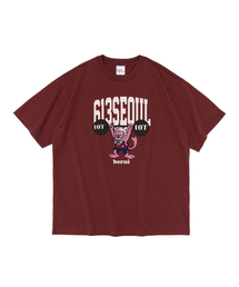 BERNI x 613 リフティンググラフィック半袖Tシャツ (ワイン)