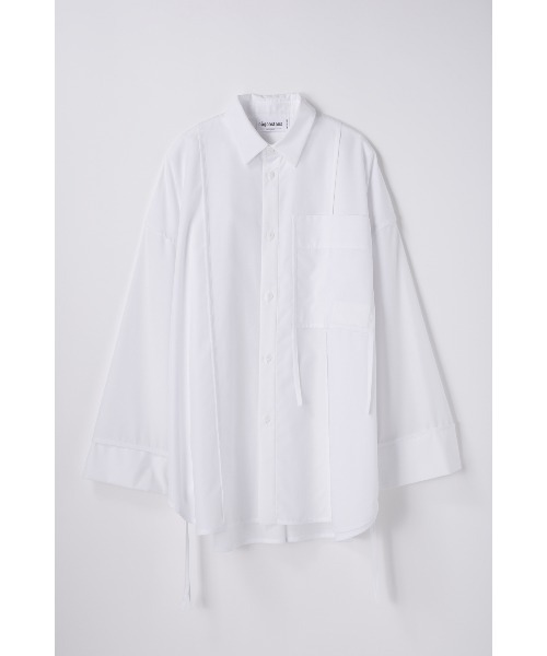 nagonstans(ナゴンスタンス)の「piping wide shirt(シャツ/ブラウス・レディース・杢グレー/ホワイト/ライトブルー・MEDIUM)」の1枚目の写真