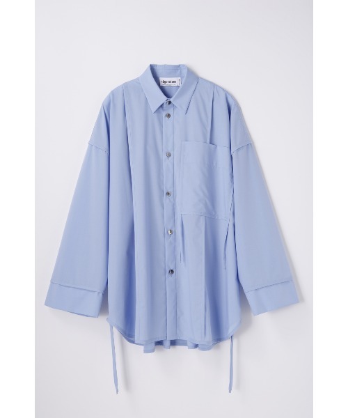 nagonstans(ナゴンスタンス)の「piping wide shirt(シャツ/ブラウス・レディース・杢グレー/ホワイト/ライトブルー・MEDIUM)」の3枚目の写真