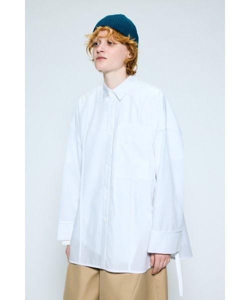 nagonstans(ナゴンスタンス)の「piping wide shirt(シャツ/ブラウス・レディース・杢グレー/ホワイト/ライトブルー・MEDIUM)」の7枚目の写真