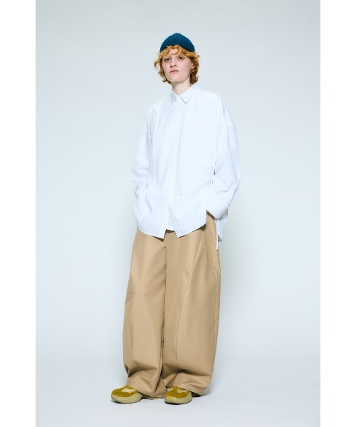 nagonstans(ナゴンスタンス)の「piping wide shirt(シャツ/ブラウス・レディース・杢グレー/ホワイト/ライトブルー・MEDIUM)」の8枚目の写真