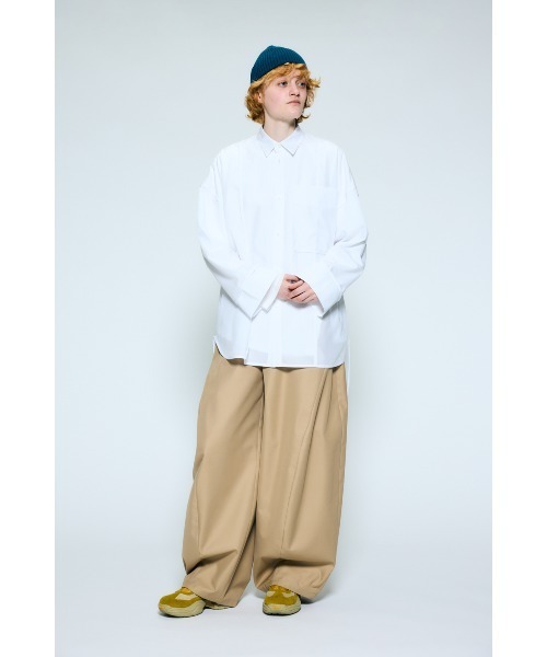 nagonstans(ナゴンスタンス)の「piping wide shirt(シャツ/ブラウス・レディース・杢グレー/ホワイト/ライトブルー・MEDIUM)」の9枚目の写真