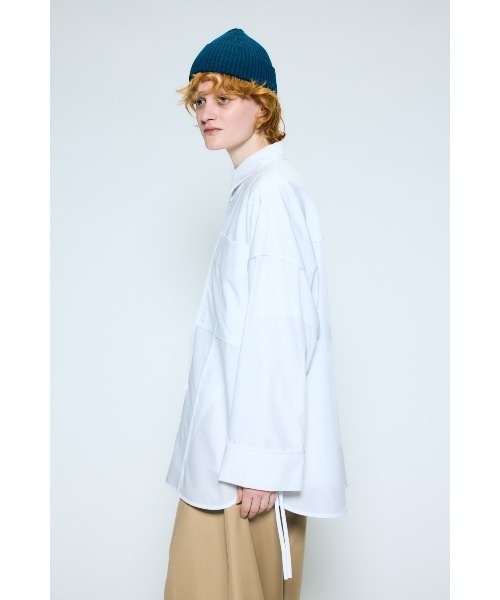 nagonstans(ナゴンスタンス)の「piping wide shirt(シャツ/ブラウス・レディース・杢グレー/ホワイト/ライトブルー・MEDIUM)」の10枚目の写真