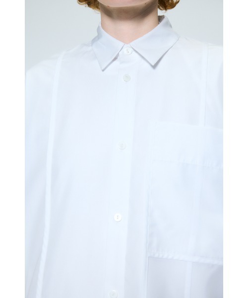 nagonstans(ナゴンスタンス)の「piping wide shirt(シャツ/ブラウス・レディース・杢グレー/ホワイト/ライトブルー・MEDIUM)」の12枚目の写真