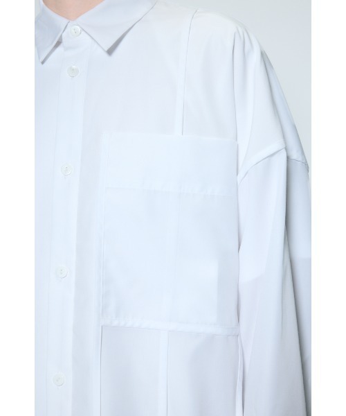 nagonstans(ナゴンスタンス)の「piping wide shirt(シャツ/ブラウス・レディース・杢グレー/ホワイト/ライトブルー・MEDIUM)」の13枚目の写真