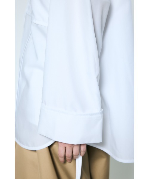 nagonstans(ナゴンスタンス)の「piping wide shirt(シャツ/ブラウス・レディース・杢グレー/ホワイト/ライトブルー・MEDIUM)」の16枚目の写真