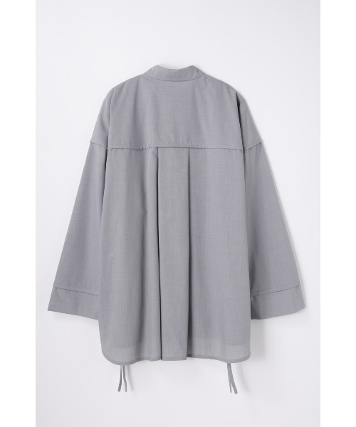 nagonstans(ナゴンスタンス)の「piping wide shirt(シャツ/ブラウス・レディース・杢グレー/ホワイト/ライトブルー・MEDIUM)」の19枚目の写真