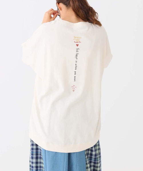 HEART MARKET(ハートマーケット)の「タテカラフル刺繍チュニック(Tシャツ/カットソー・レディース・ホワイト系1/グリーン系/レッド系/グレー系2/グレー系1/ホワイト系2・FREE)」の2枚目の写真