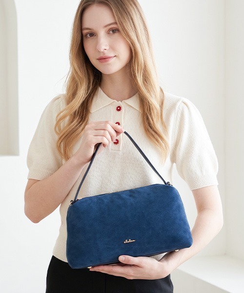 Clelia（クレリア）の「スエードハンドバッグ/ショルダーバッグ（ハンドバッグ・レディース・ネイビー/ライトブラウン/ライトグレー/ブラウン系その他/ダークグレー/セージグリーン・ONE SIZE）」の9枚目の写真