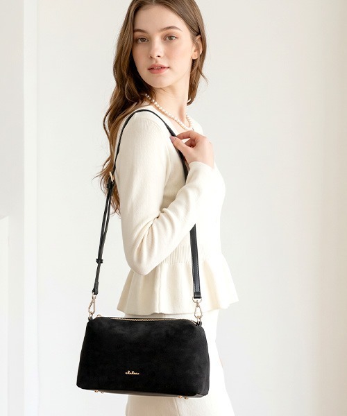 Clelia（クレリア）の「スエードハンドバッグ/ショルダーバッグ（ハンドバッグ・レディース・ネイビー/ライトブラウン/ライトグレー/ブラウン系その他/ダークグレー/セージグリーン・ONE SIZE）」の11枚目の写真