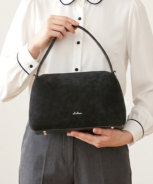Clelia（クレリア）の「スエードハンドバッグ/ショルダーバッグ（ハンドバッグ・レディース・ネイビー/ライトブラウン/ライトグレー/ブラウン系その他/ダークグレー/セージグリーン・ONE SIZE）」の13枚目の写真