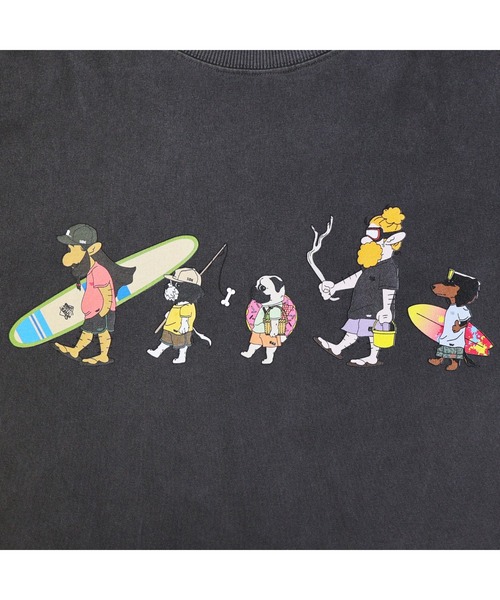 RIVER SIDE CULTURE(リバーサイドカルチャー)の「RIVER SIDE CULTURE / MARCO'S FAMILY LET'S SURF T-SHIRT(M4)(Tシャツ/カットソー・メンズ・チャコールグレー/ホワイト・X-LARGE/LARGE/MEDIUM)」の7枚目の写真