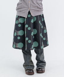 ヴィンテージドット ミディ丈スカート_ミント