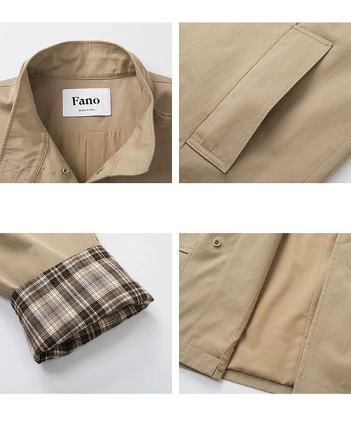 Fano Studios(ファノ ストゥディオズ)の「チェックディテール トレンチコート FC25W088【Fano Studios】【2026AW】(トレンチコート・レディース・ベージュ・S/M/L)」の6枚目の写真
