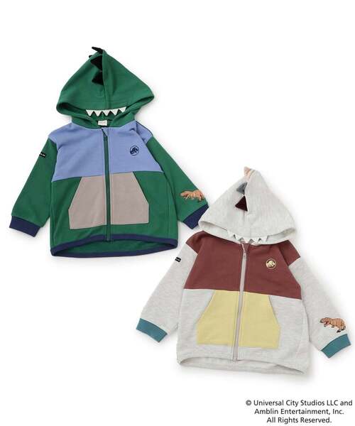 petit main（プティマイン）の「【JURASSIC WORLD】恐竜フード付きパーカー（パーカー・キッズ・グリーン/ホワイト系その他・M/L/S）」の9枚目の写真