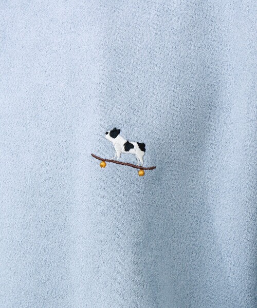 GLOSTER(グロスター)の「【定番シリーズ/フレブル刺繍】スエードプルオーバースウェット(スウェット・メンズ・グリーン/アイボリー/サックスブルー・S/M/L)」の11枚目の写真